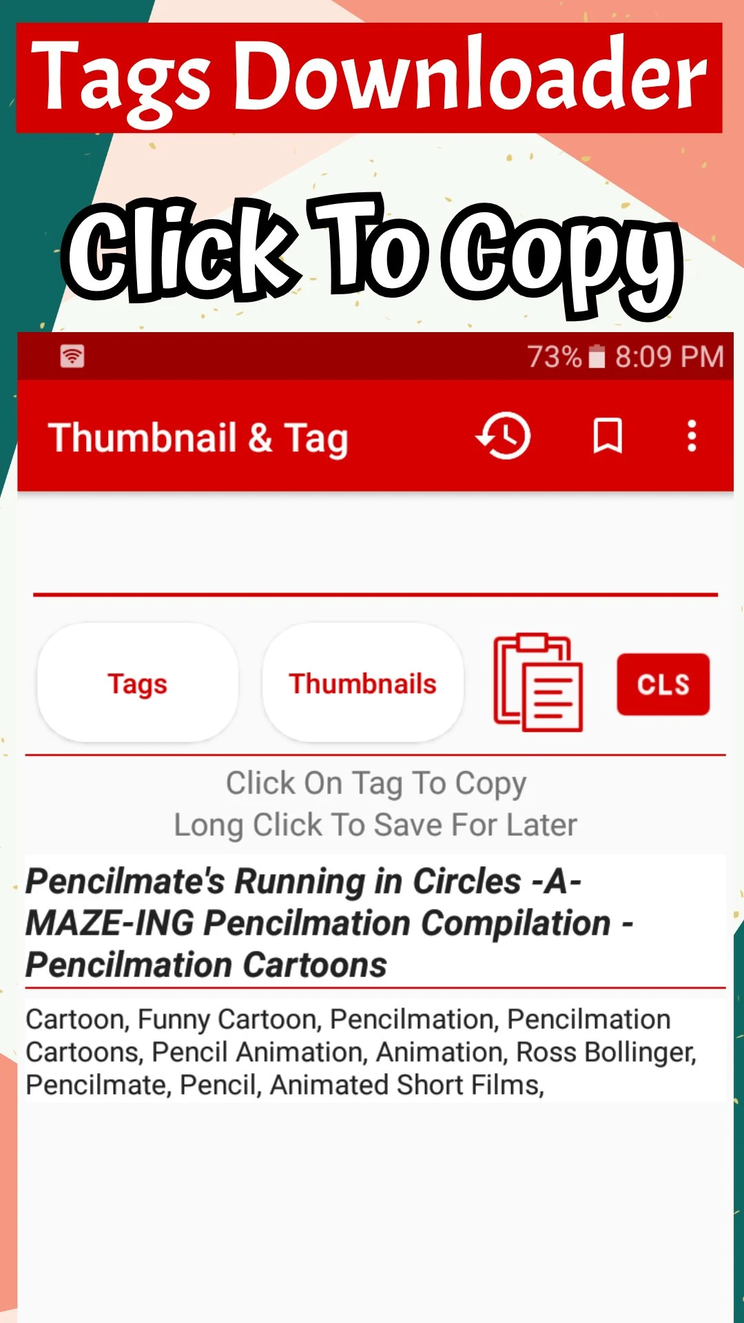 Thumbnail Downloader For Video With Tags screenshot